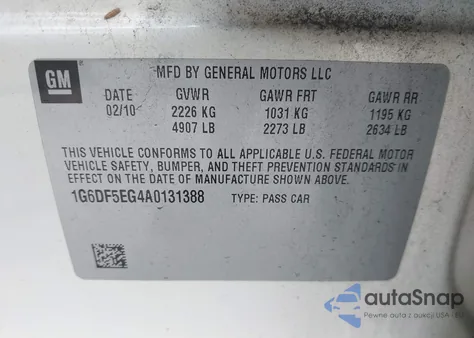 2010 Cadillac Cts Luxury from USA, damaged, VIN 1G6DF5EG4A0131388